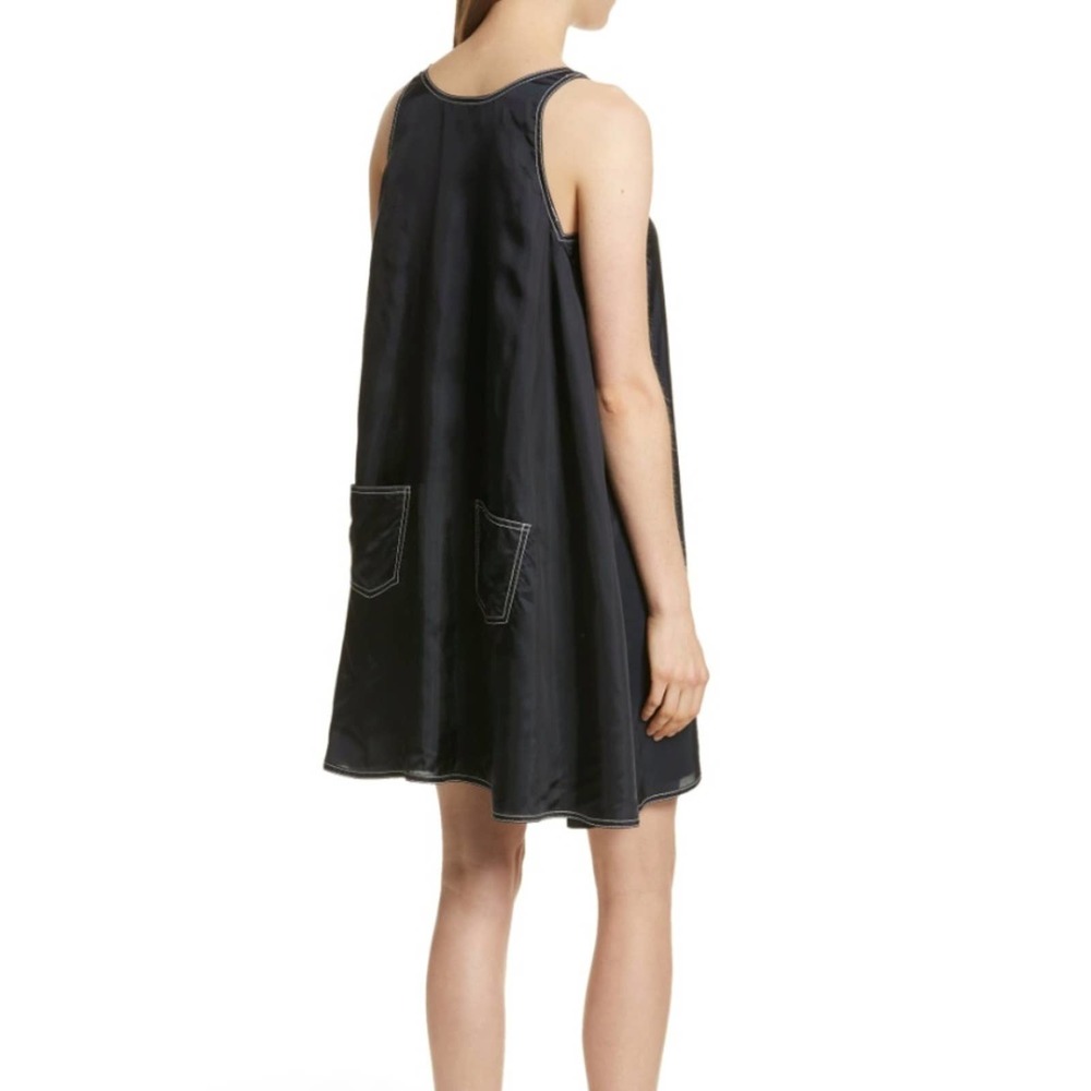 Harvey Faircloth Contrast Stitch Satin Swing Dress